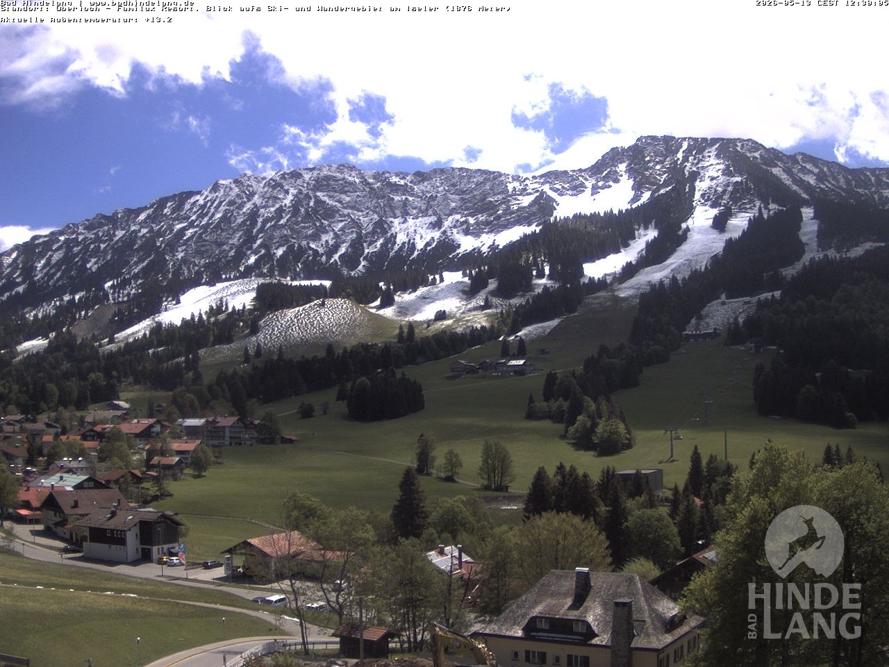 Archiv Foto Webcam Sicht vom Kinderhotel Oberjoch aus auf das Skigebiet gegenüber