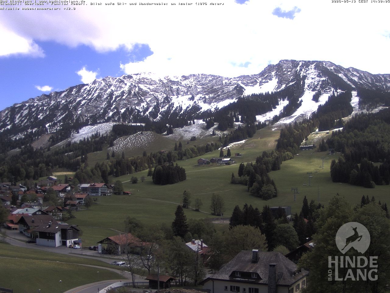 Archiv Foto Webcam Sicht vom Kinderhotel Oberjoch aus auf das Skigebiet gegenüber