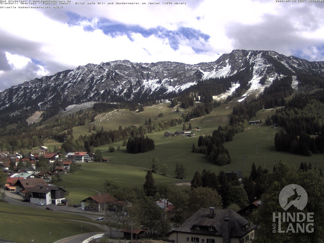 Archiv Foto Webcam Sicht vom Kinderhotel Oberjoch aus auf das Skigebiet gegenüber