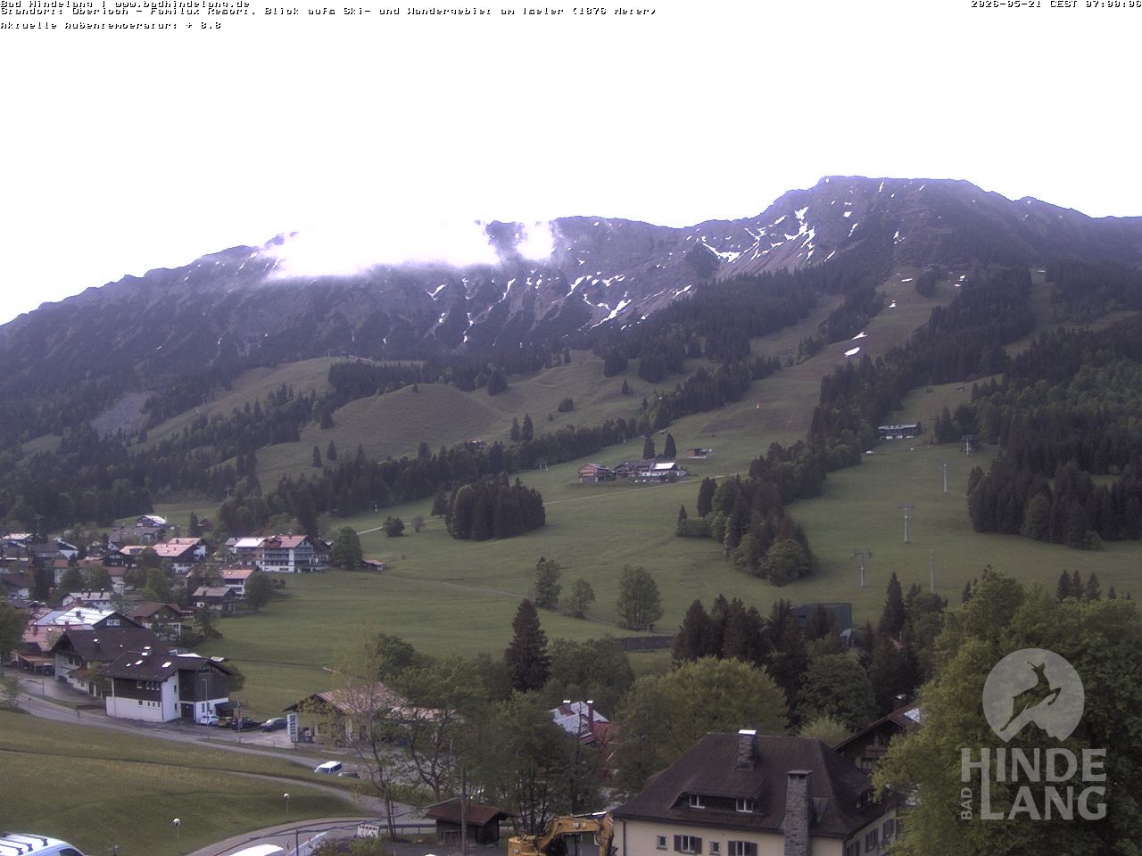 Archiv Foto Webcam Sicht vom Kinderhotel Oberjoch aus auf das Skigebiet gegenüber