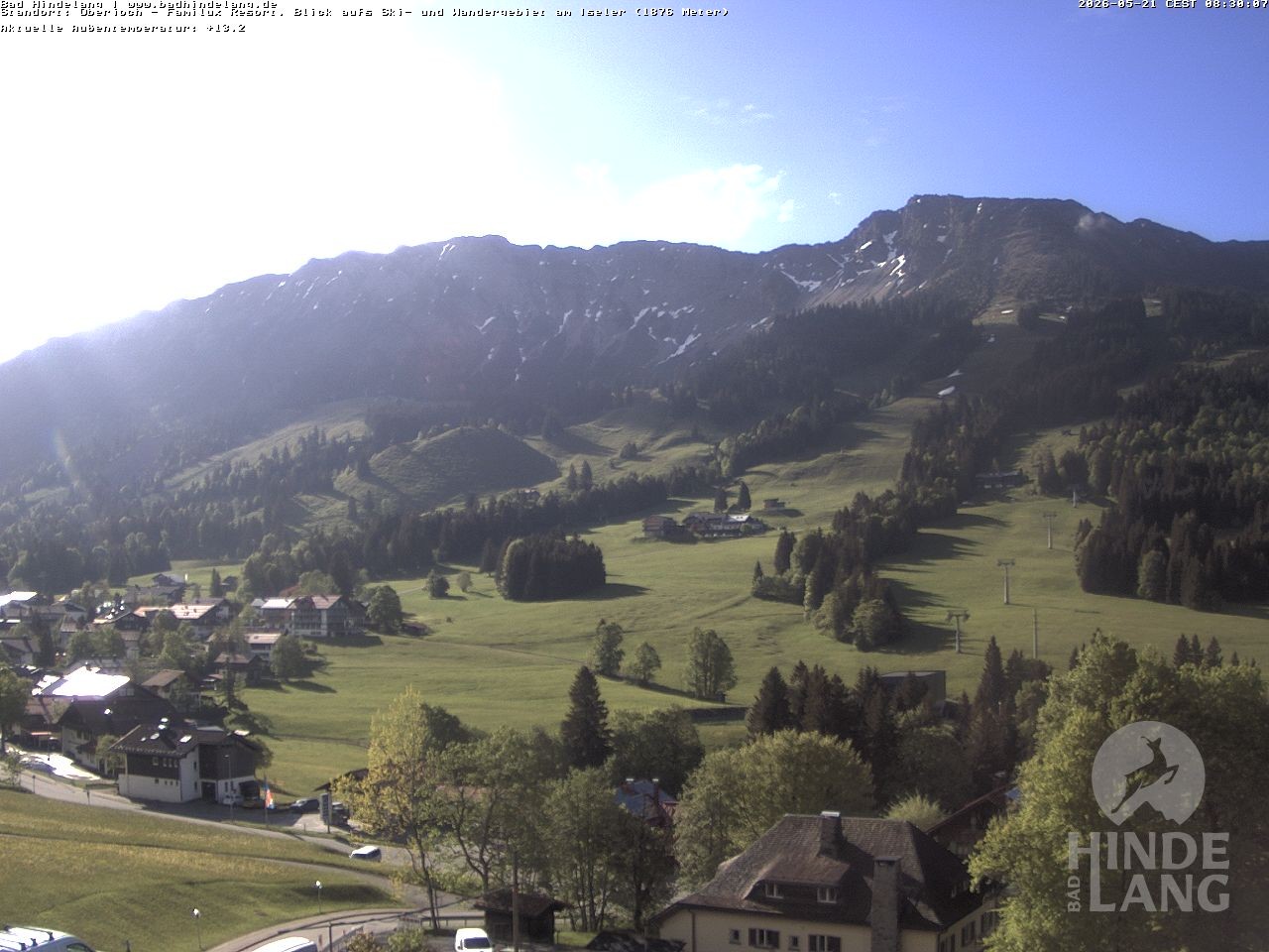 Archiv Foto Webcam Sicht vom Kinderhotel Oberjoch aus auf das Skigebiet gegenüber