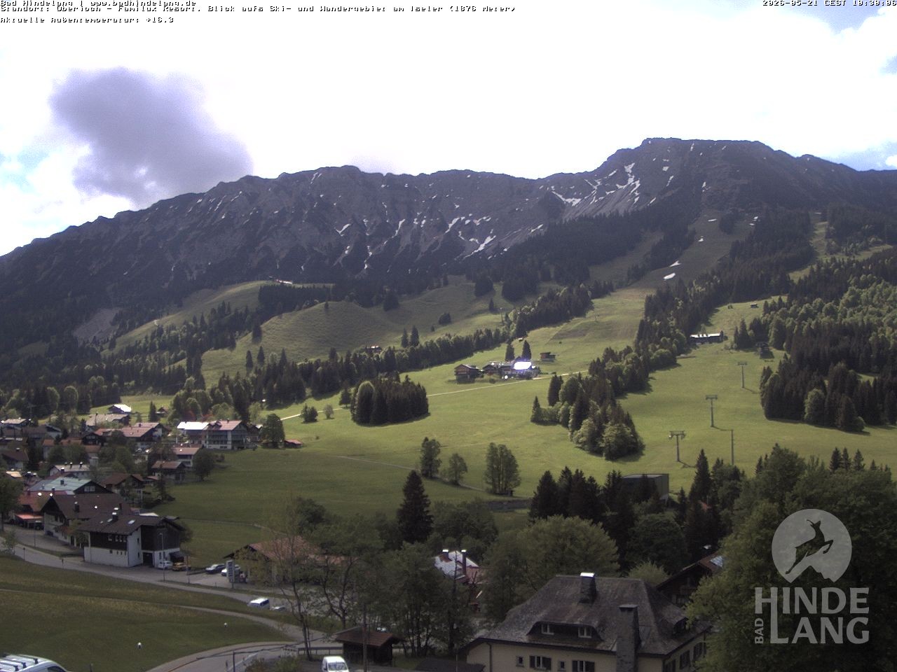 Archiv Foto Webcam Sicht vom Kinderhotel Oberjoch aus auf das Skigebiet gegenüber