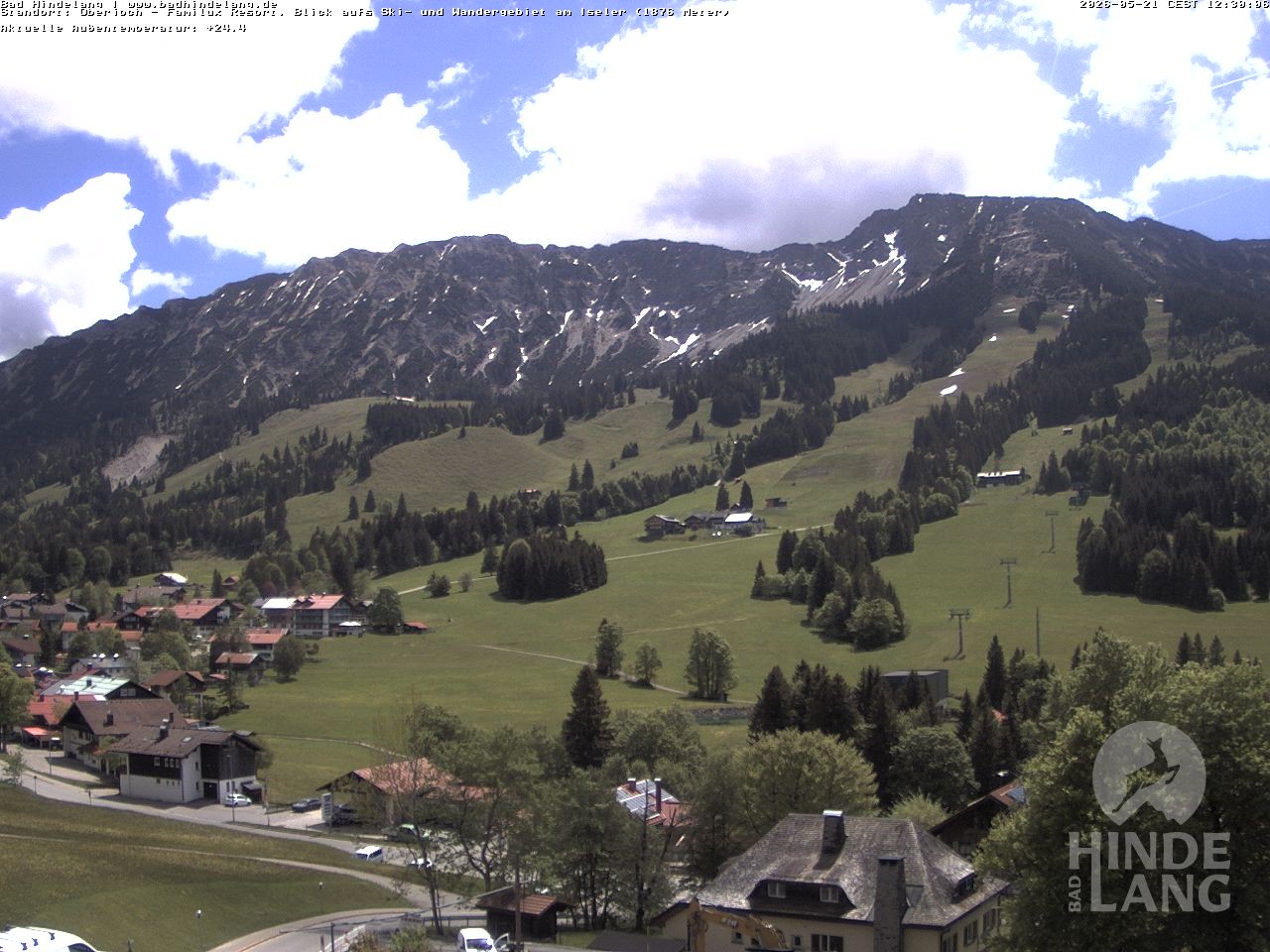 Archiv Foto Webcam Sicht vom Kinderhotel Oberjoch aus auf das Skigebiet gegenüber