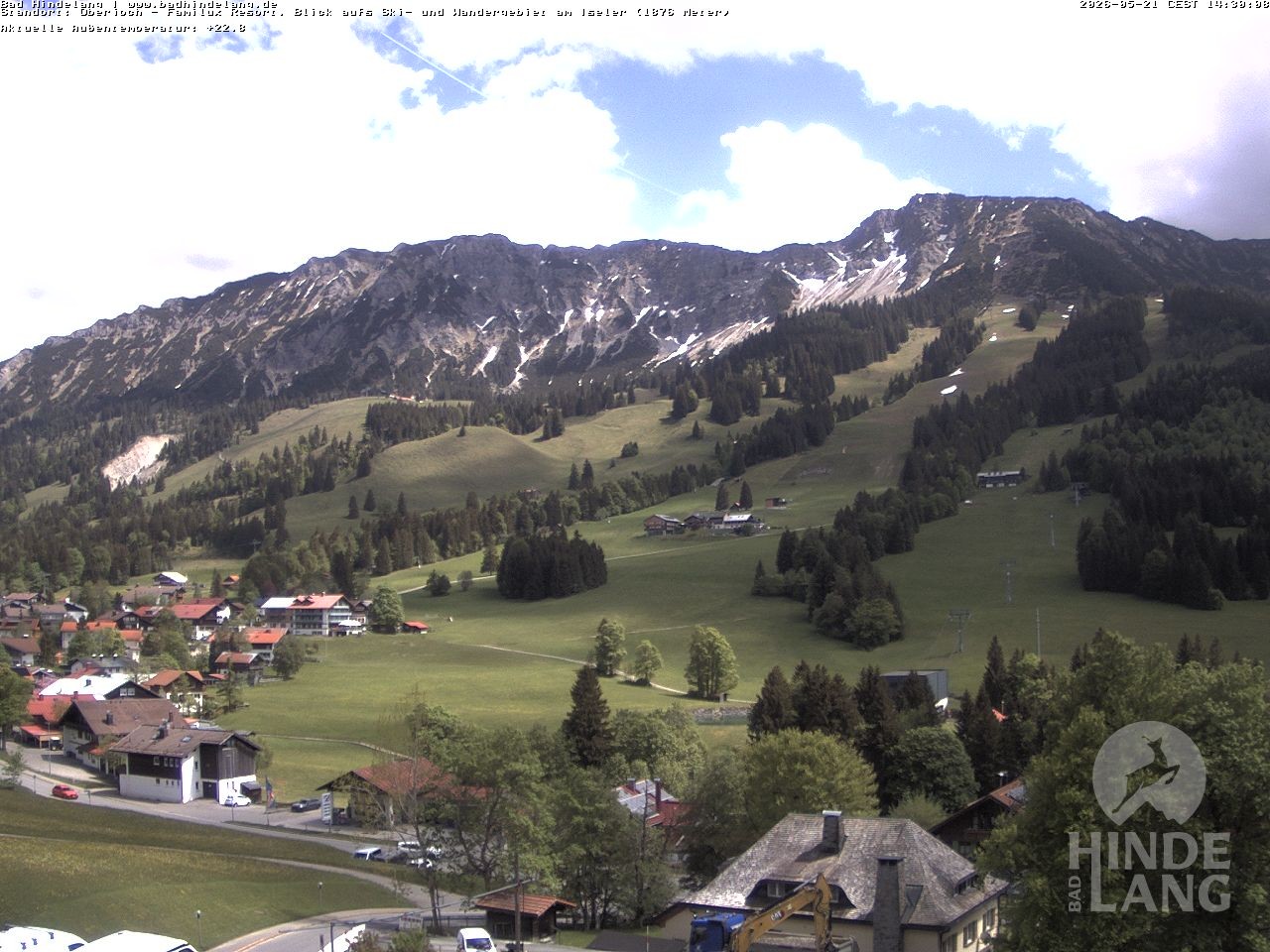 Archiv Foto Webcam Sicht vom Kinderhotel Oberjoch aus auf das Skigebiet gegenüber