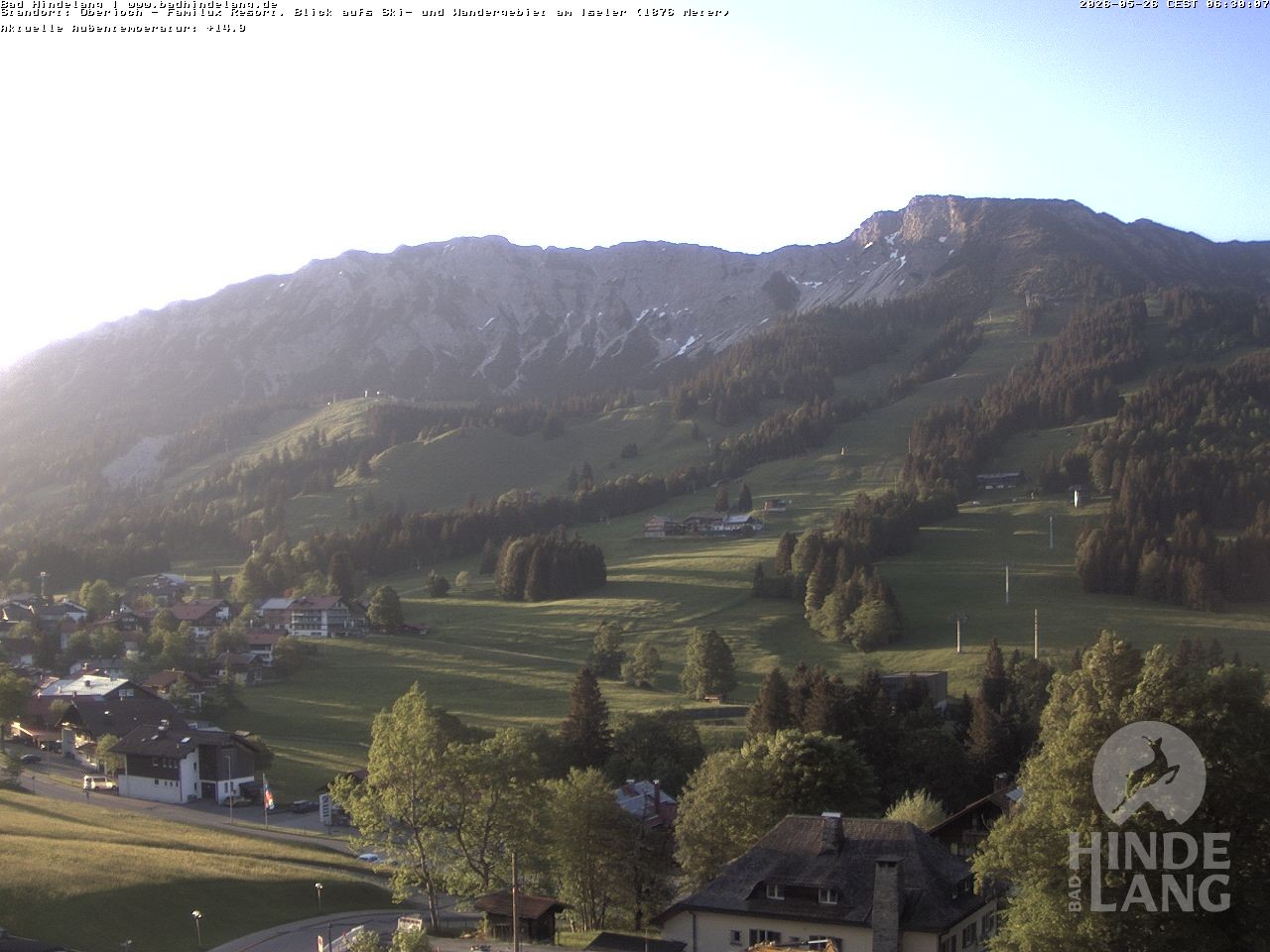 Archiv Foto Webcam Sicht vom Kinderhotel Oberjoch aus auf das Skigebiet gegenüber