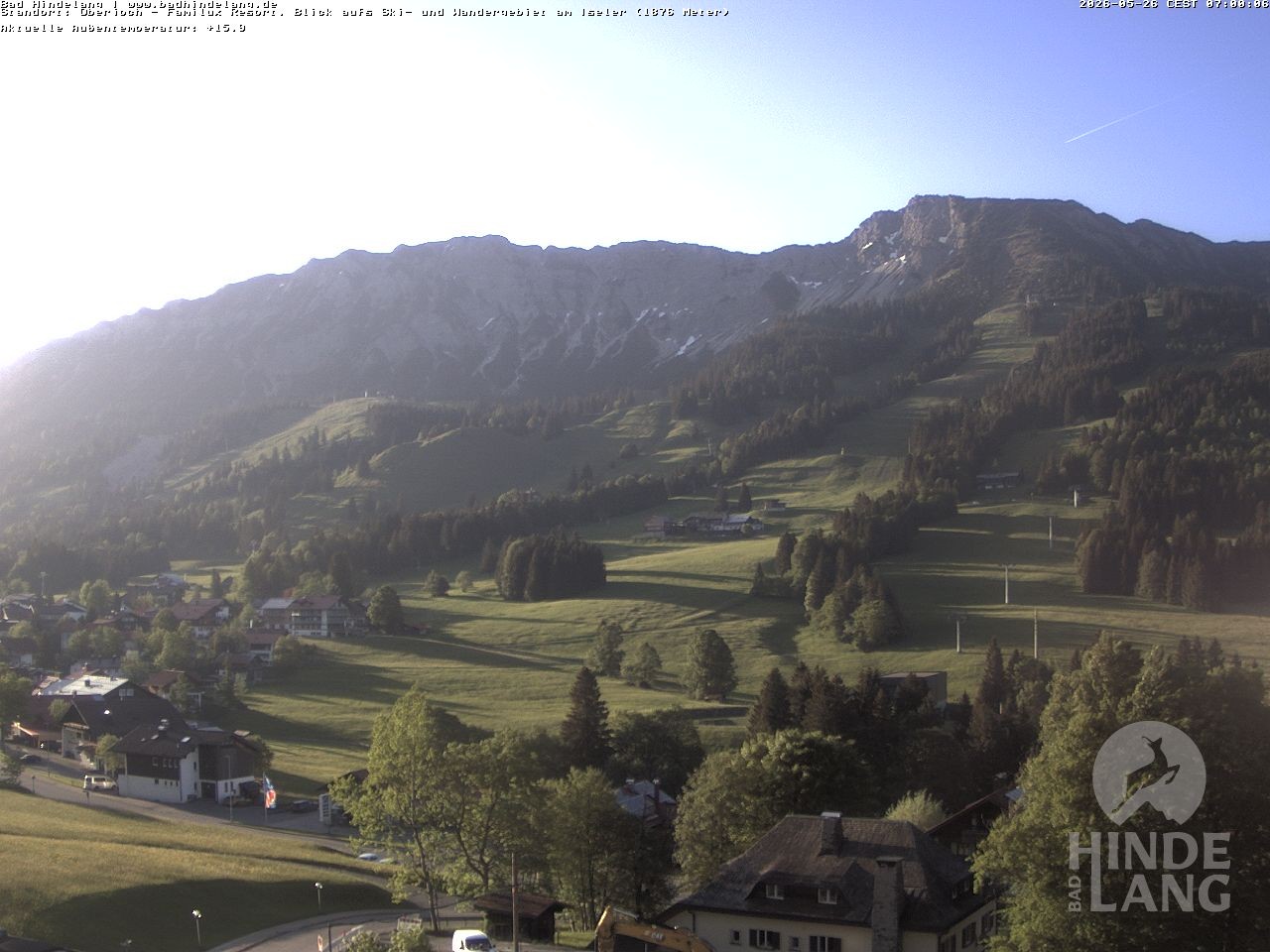 Archiv Foto Webcam Sicht vom Kinderhotel Oberjoch aus auf das Skigebiet gegenüber