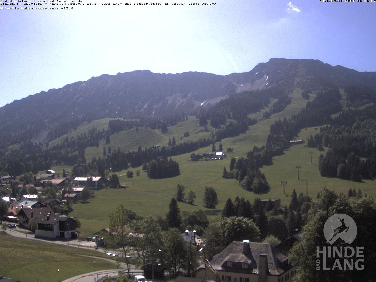 Archiv Foto Webcam Sicht vom Kinderhotel Oberjoch aus auf das Skigebiet gegenüber