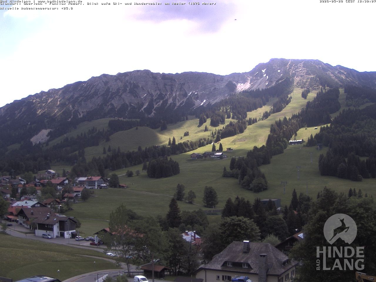 Archiv Foto Webcam Sicht vom Kinderhotel Oberjoch aus auf das Skigebiet gegenüber