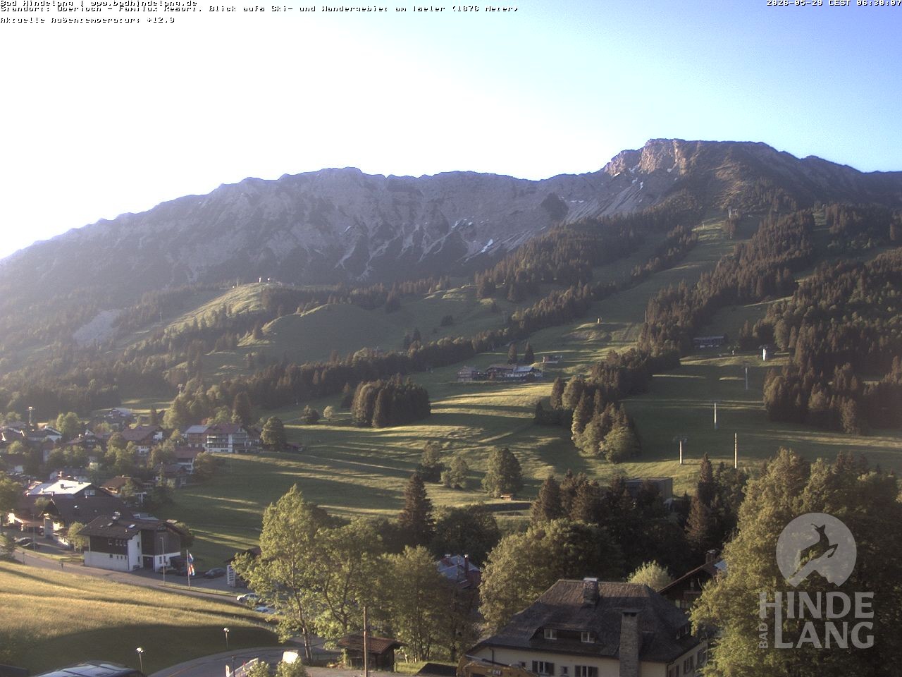 Archiv Foto Webcam Sicht vom Kinderhotel Oberjoch aus auf das Skigebiet gegenüber