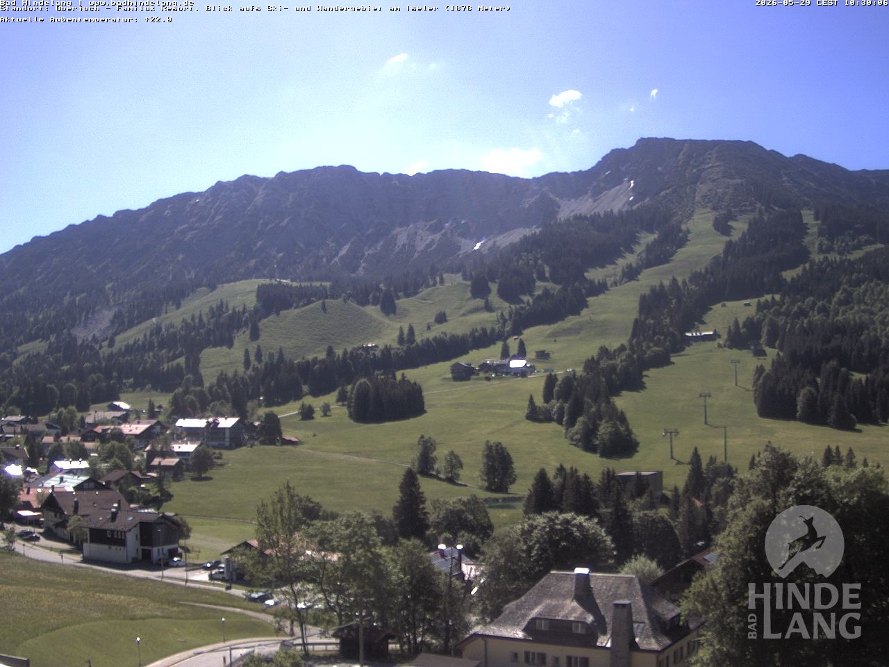 Archiv Foto Webcam Sicht vom Kinderhotel Oberjoch aus auf das Skigebiet gegenüber
