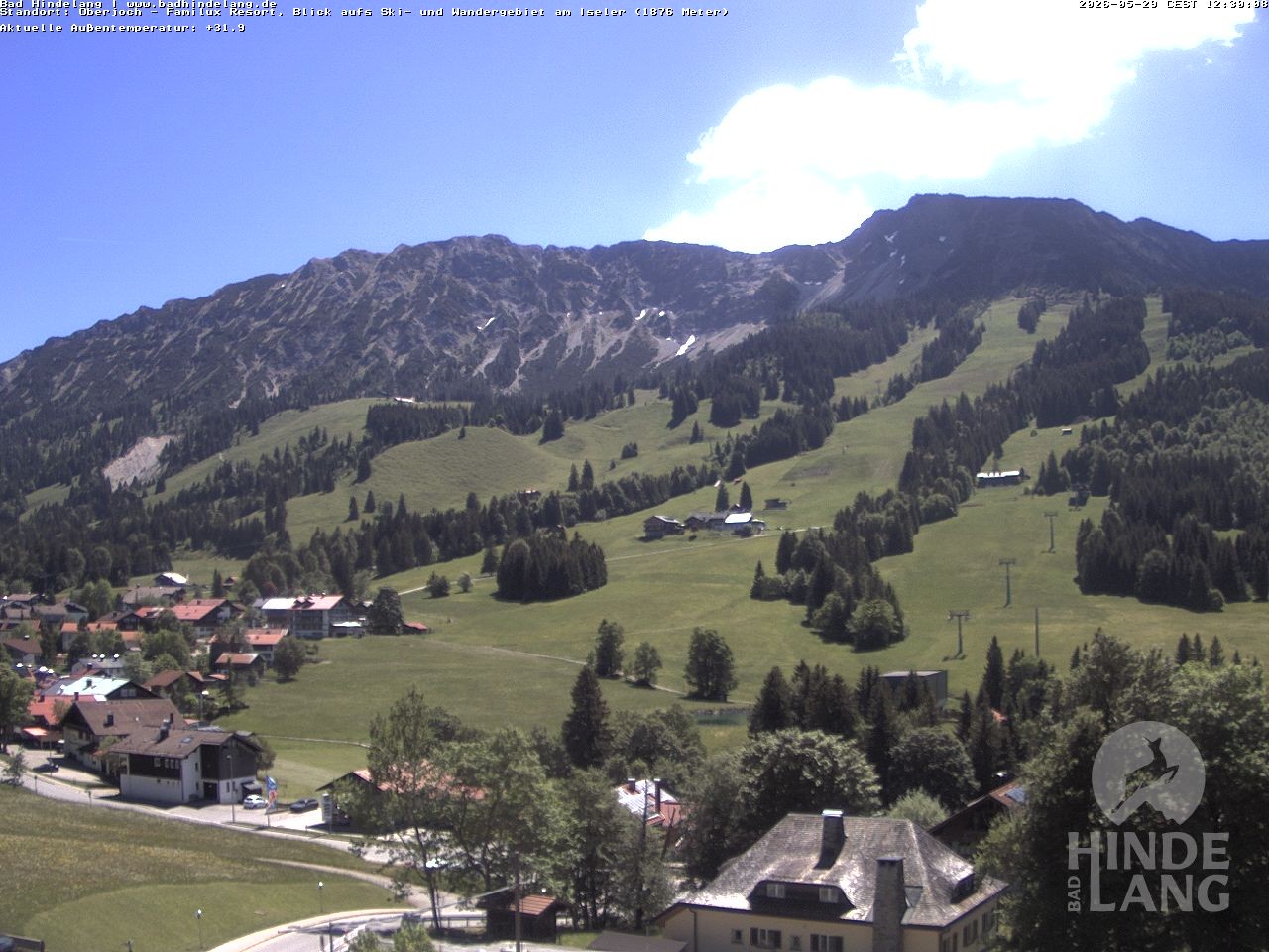 Archiv Foto Webcam Sicht vom Kinderhotel Oberjoch aus auf das Skigebiet gegenüber
