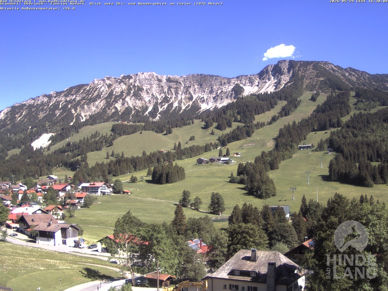 Archiv Foto Webcam Sicht vom Kinderhotel Oberjoch aus auf das Skigebiet gegenüber