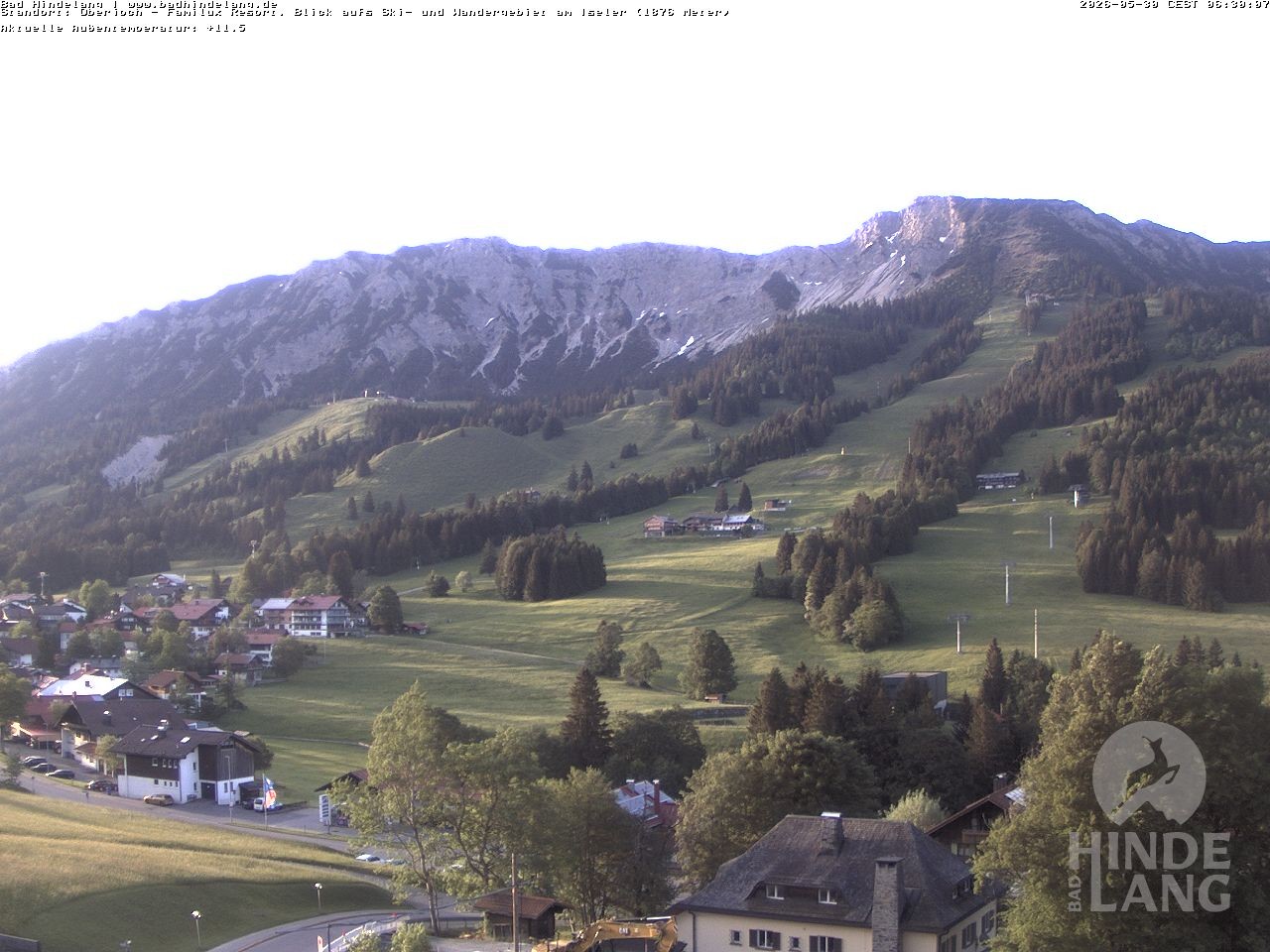 Archiv Foto Webcam Sicht vom Kinderhotel Oberjoch aus auf das Skigebiet gegenüber