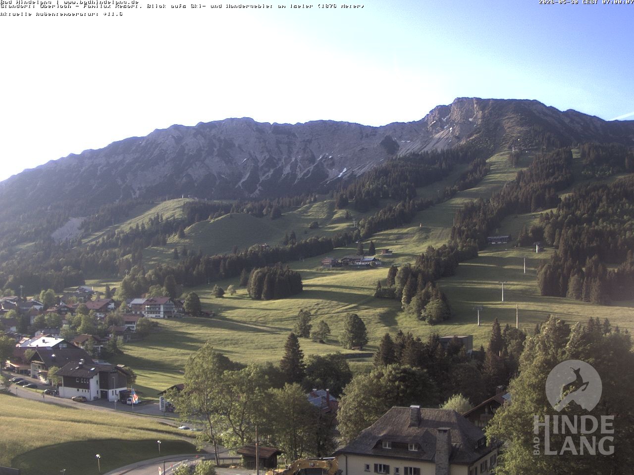Archiv Foto Webcam Sicht vom Kinderhotel Oberjoch aus auf das Skigebiet gegenüber