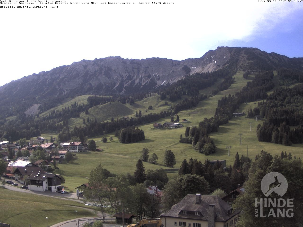 Archiv Foto Webcam Sicht vom Kinderhotel Oberjoch aus auf das Skigebiet gegenüber