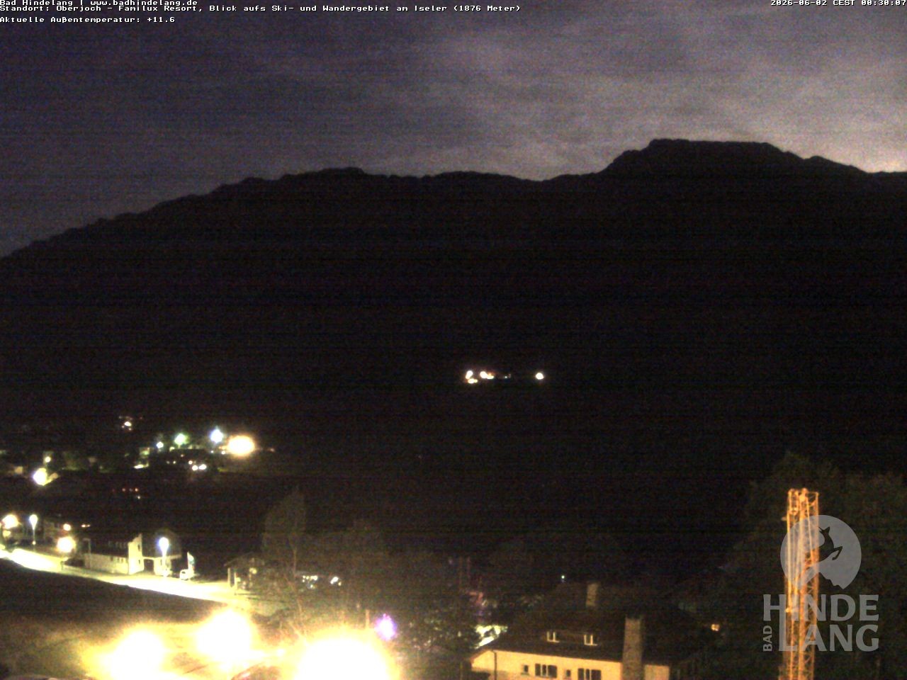 Archiv Foto Webcam Sicht vom Kinderhotel Oberjoch aus auf das Skigebiet gegenüber