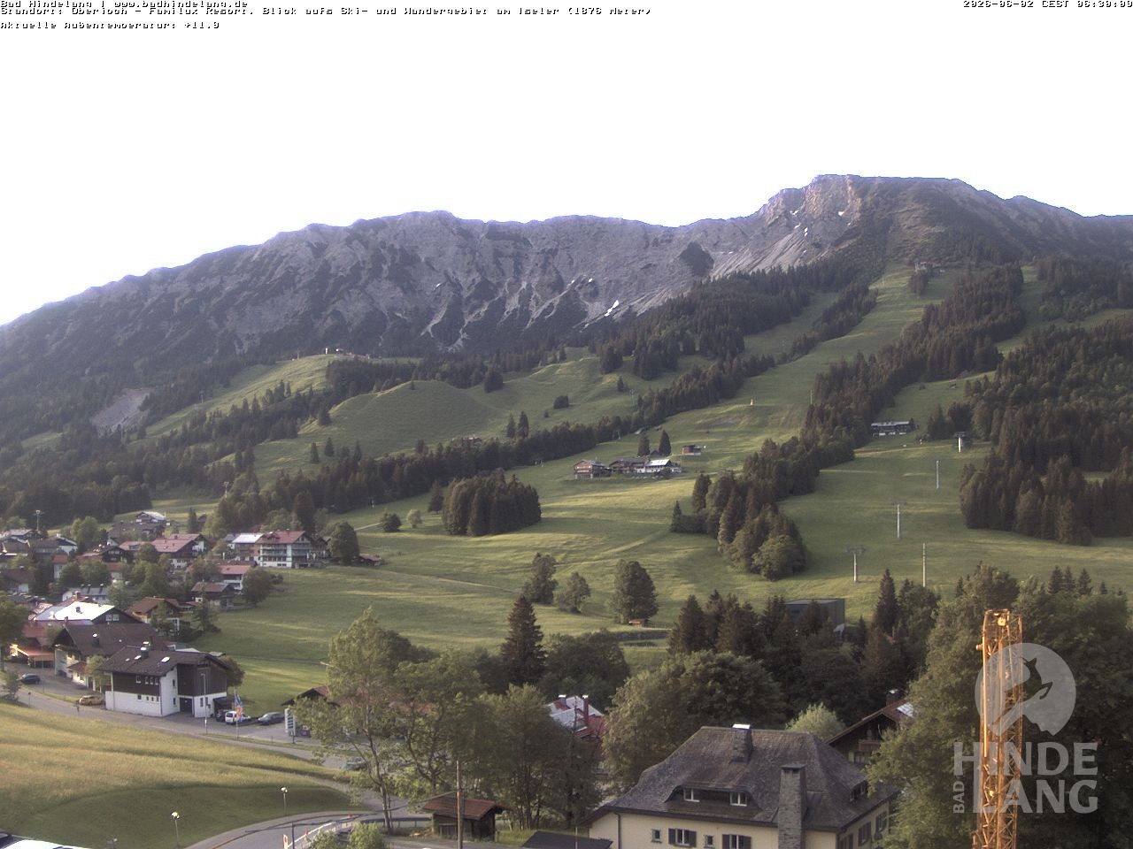Archiv Foto Webcam Sicht vom Kinderhotel Oberjoch aus auf das Skigebiet gegenüber