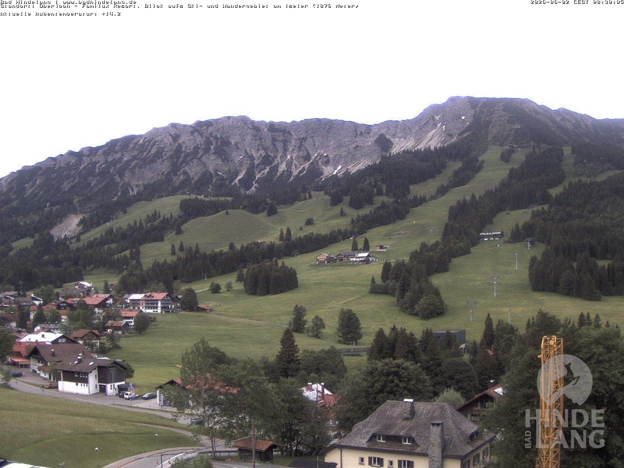 Archiv Foto Webcam Sicht vom Kinderhotel Oberjoch aus auf das Skigebiet gegenüber