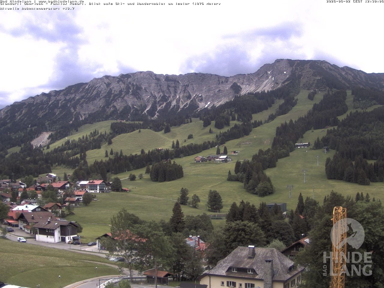 Archiv Foto Webcam Sicht vom Kinderhotel Oberjoch aus auf das Skigebiet gegenüber