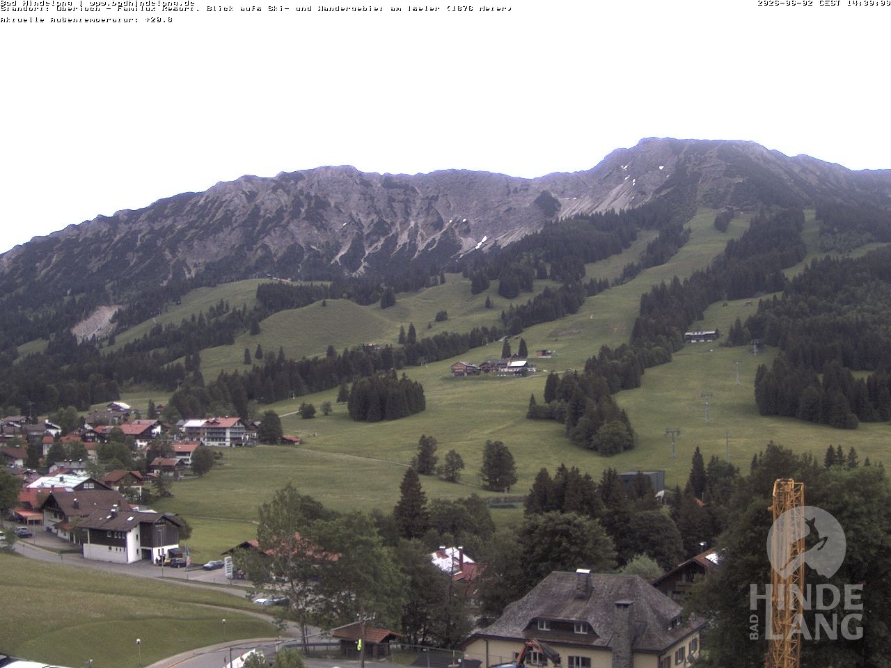 Archiv Foto Webcam Sicht vom Kinderhotel Oberjoch aus auf das Skigebiet gegenüber