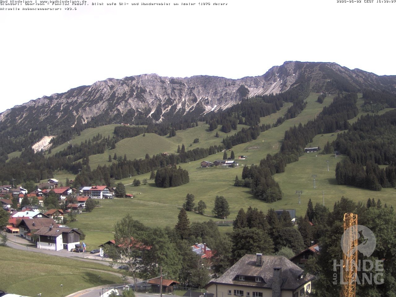 Archiv Foto Webcam Sicht vom Kinderhotel Oberjoch aus auf das Skigebiet gegenüber
