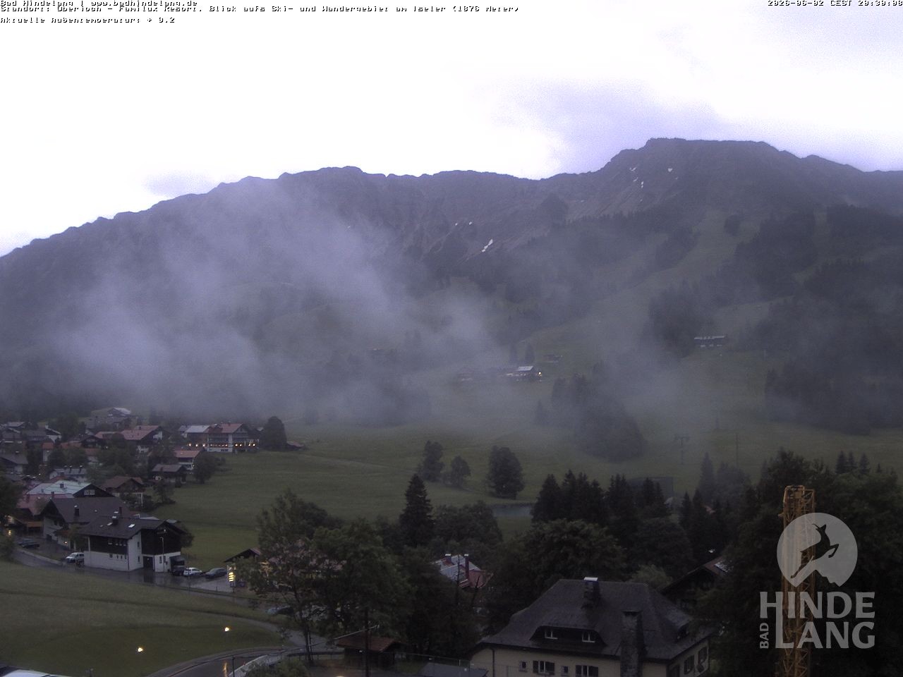 Archiv Foto Webcam Sicht vom Kinderhotel Oberjoch aus auf das Skigebiet gegenüber