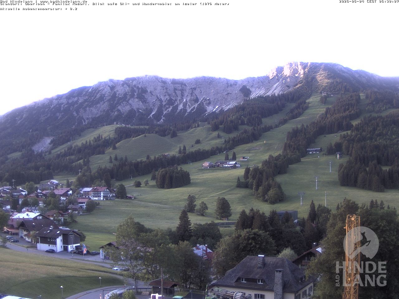 Archiv Foto Webcam Sicht vom Kinderhotel Oberjoch aus auf das Skigebiet gegenüber