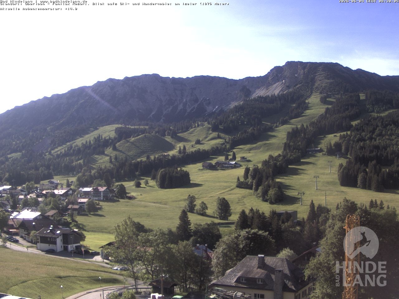 Archiv Foto Webcam Sicht vom Kinderhotel Oberjoch aus auf das Skigebiet gegenüber