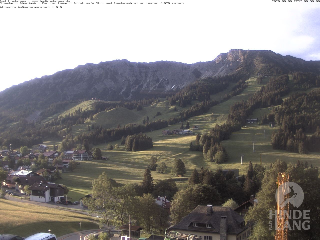 Archiv Foto Webcam Sicht vom Kinderhotel Oberjoch aus auf das Skigebiet gegenüber