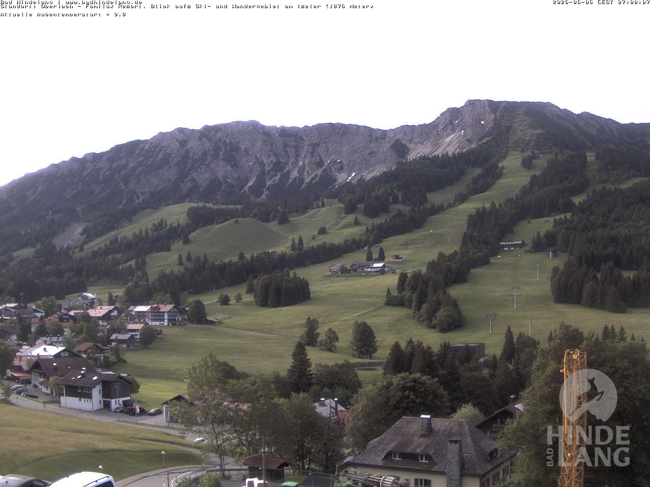 Archiv Foto Webcam Sicht vom Kinderhotel Oberjoch aus auf das Skigebiet gegenüber