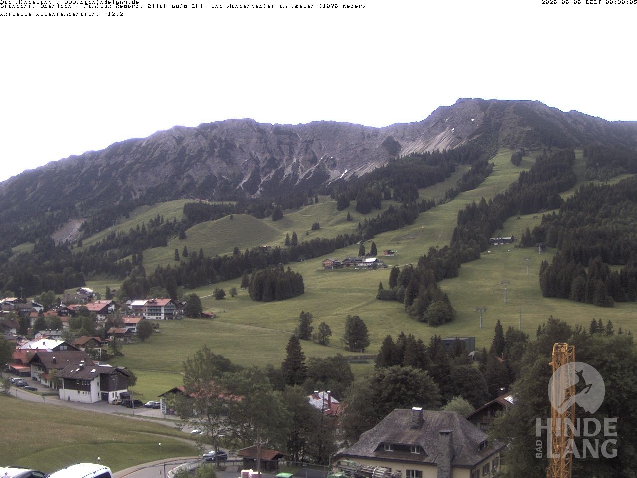 Archiv Foto Webcam Sicht vom Kinderhotel Oberjoch aus auf das Skigebiet gegenüber