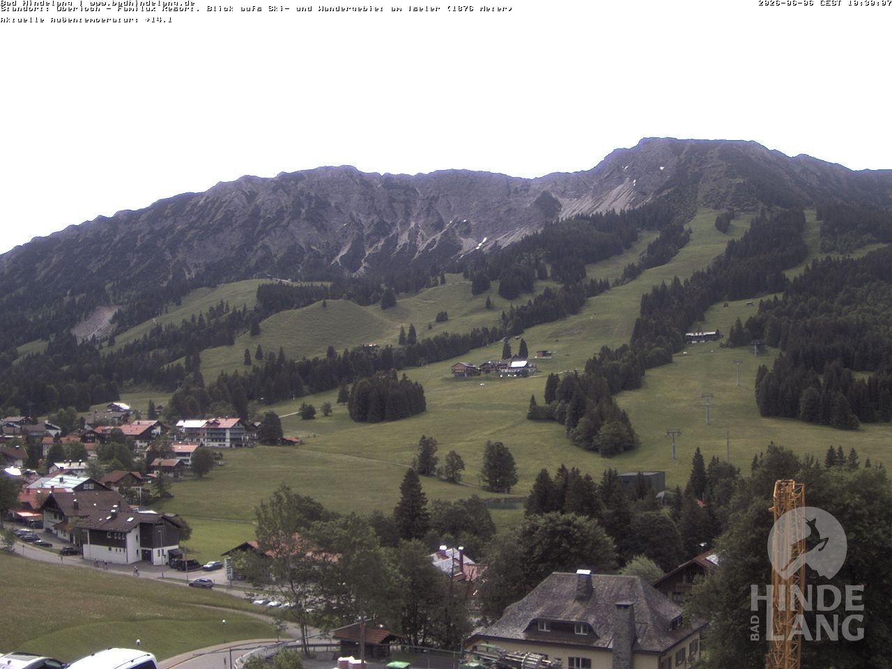 Archiv Foto Webcam Sicht vom Kinderhotel Oberjoch aus auf das Skigebiet gegenüber