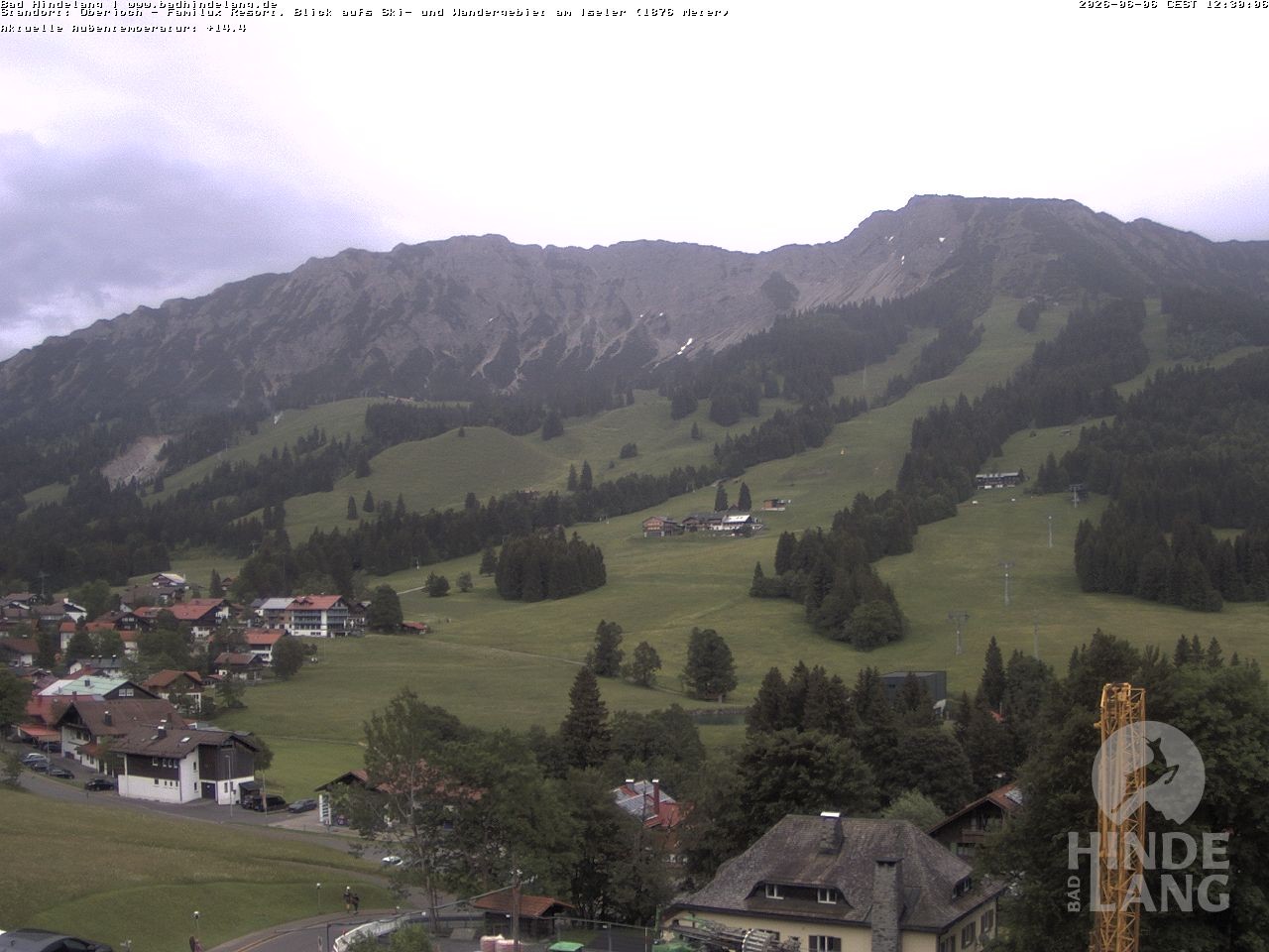Archiv Foto Webcam Sicht vom Kinderhotel Oberjoch aus auf das Skigebiet gegenüber