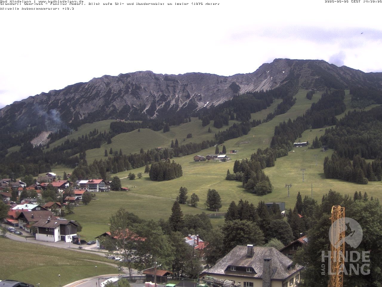 Archiv Foto Webcam Sicht vom Kinderhotel Oberjoch aus auf das Skigebiet gegenüber
