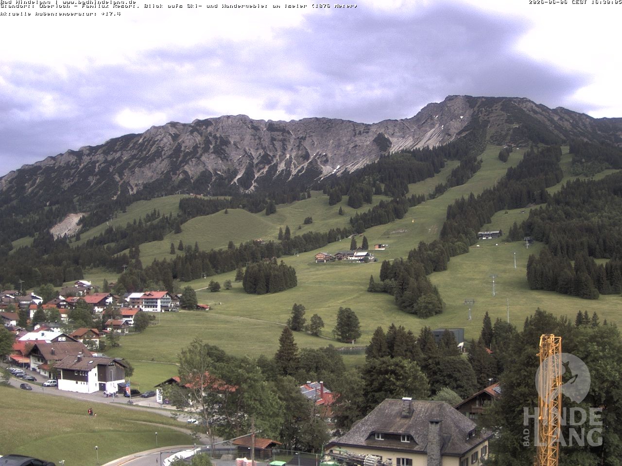 Archiv Foto Webcam Sicht vom Kinderhotel Oberjoch aus auf das Skigebiet gegenüber