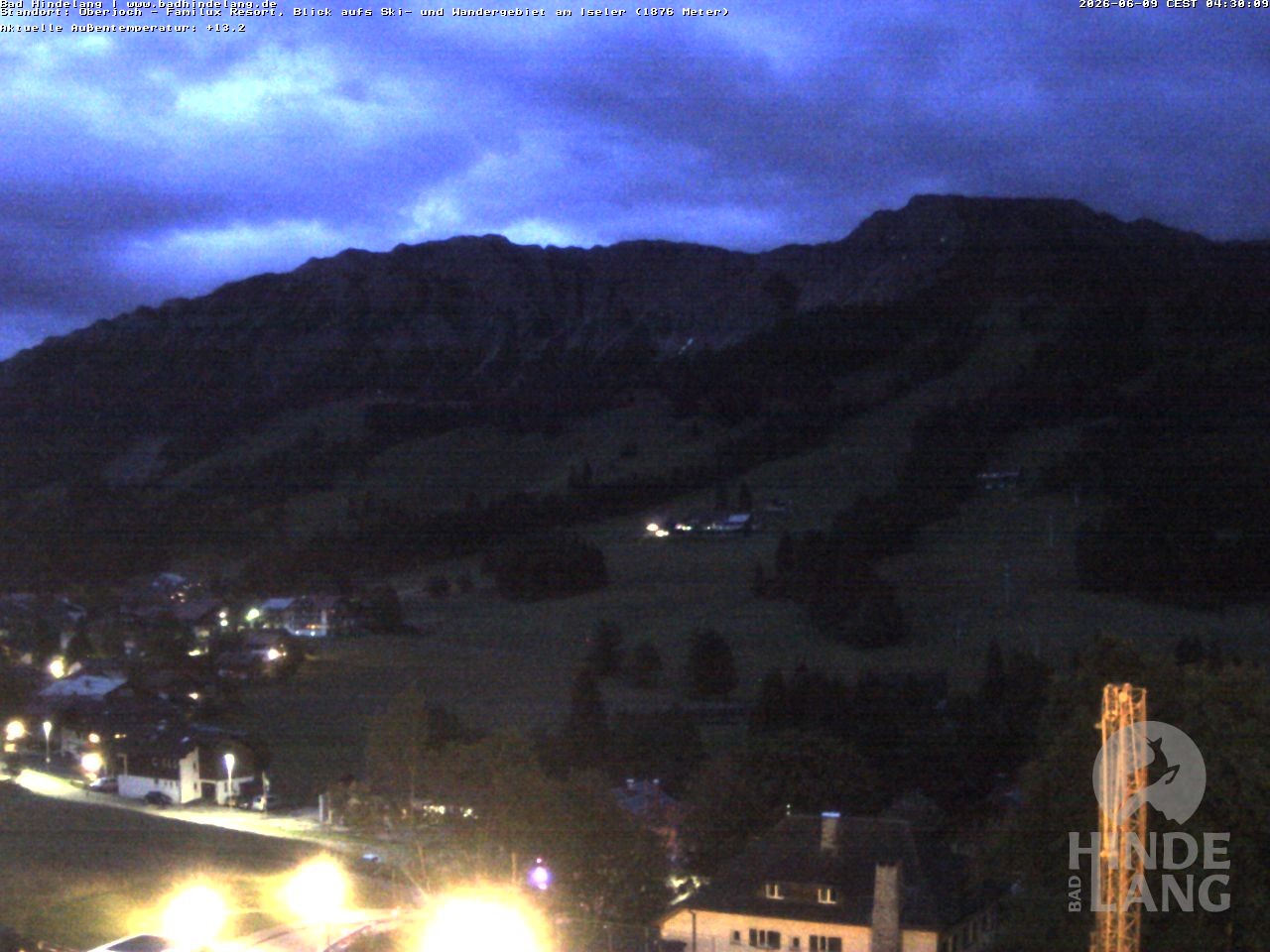 Archiv Foto Webcam Sicht vom Kinderhotel Oberjoch aus auf das Skigebiet gegenüber