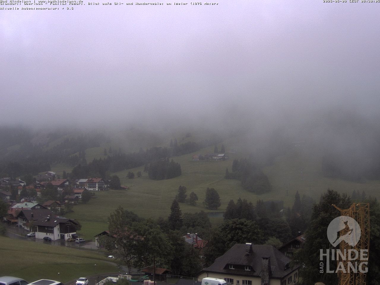 Archiv Foto Webcam Sicht vom Kinderhotel Oberjoch aus auf das Skigebiet gegenüber