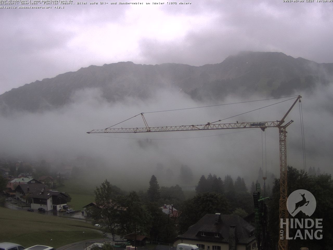 Archiv Foto Webcam Sicht vom Kinderhotel Oberjoch aus auf das Skigebiet gegenüber