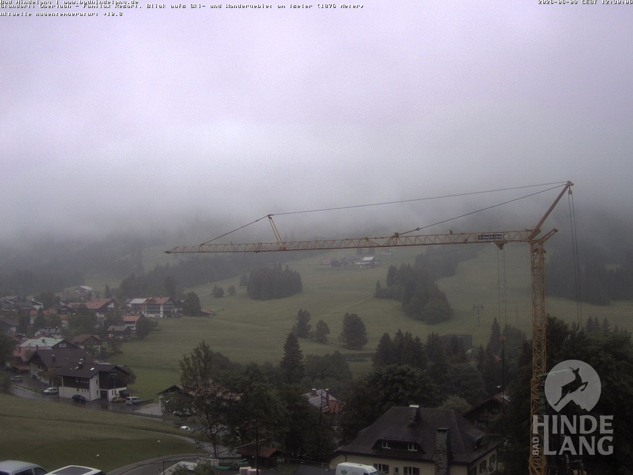 Archiv Foto Webcam Sicht vom Kinderhotel Oberjoch aus auf das Skigebiet gegenüber