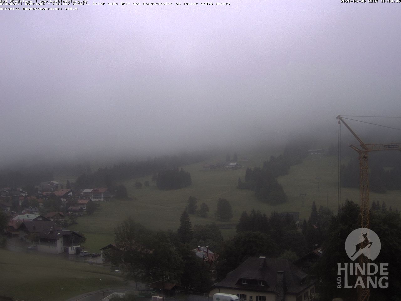 Archiv Foto Webcam Sicht vom Kinderhotel Oberjoch aus auf das Skigebiet gegenüber