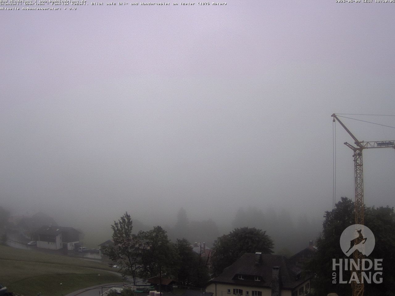 Archived image Webcam View of the kids hotel Oberjoch at the slopes in front
