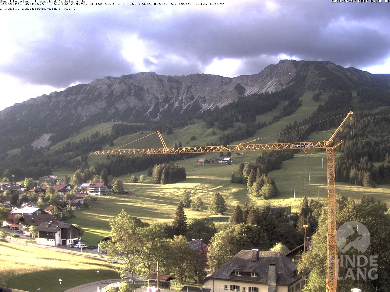 Archiv Foto Webcam Sicht vom Kinderhotel Oberjoch aus auf das Skigebiet gegenüber