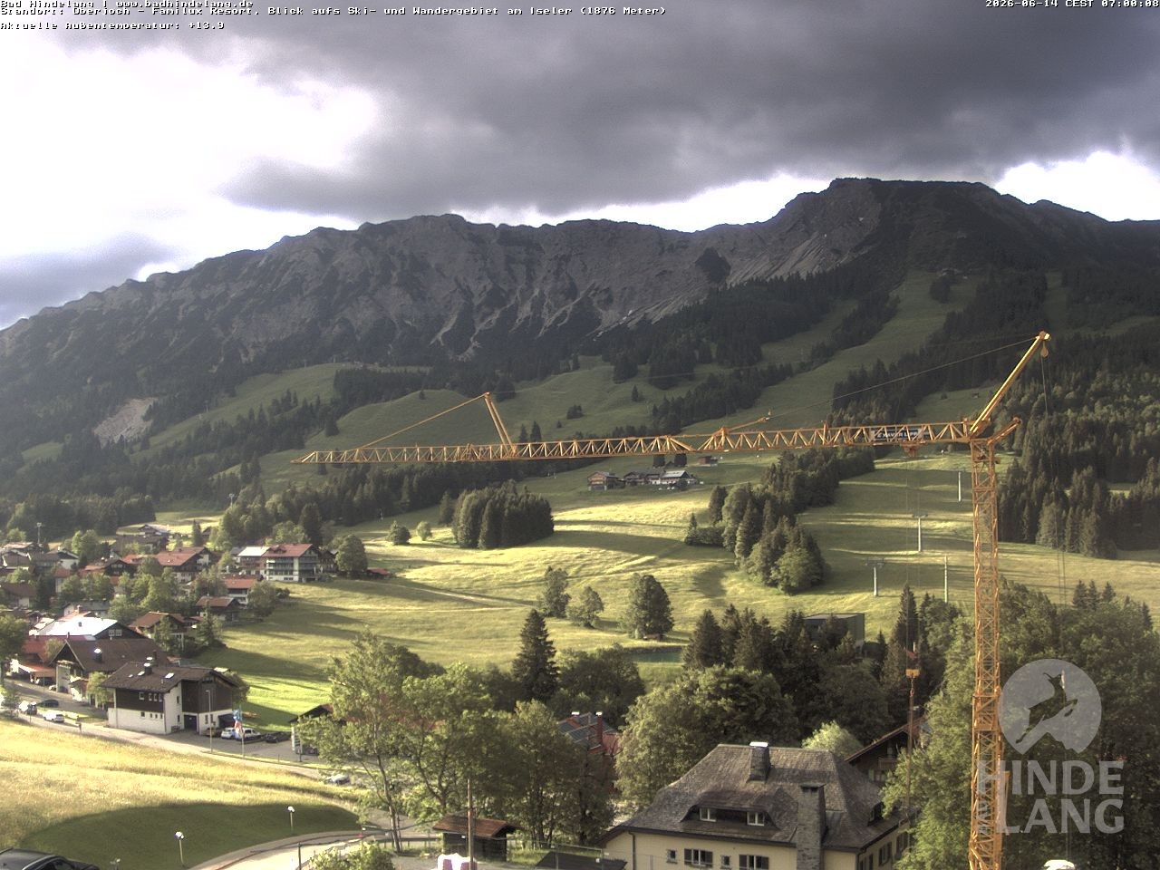 Archiv Foto Webcam Sicht vom Kinderhotel Oberjoch aus auf das Skigebiet gegenüber