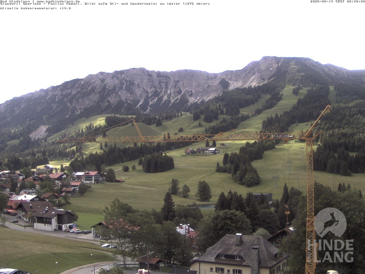 Archiv Foto Webcam Sicht vom Kinderhotel Oberjoch aus auf das Skigebiet gegenüber
