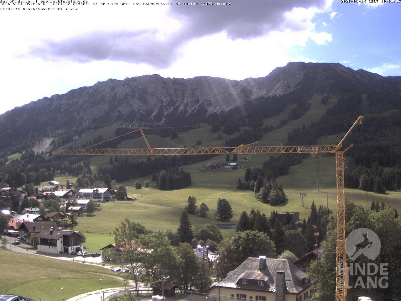 Archiv Foto Webcam Sicht vom Kinderhotel Oberjoch aus auf das Skigebiet gegenüber