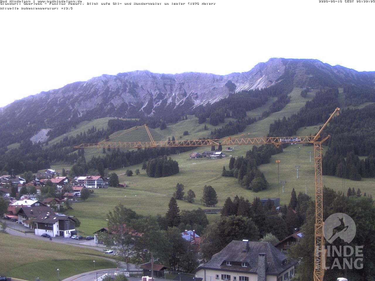 Archiv Foto Webcam Sicht vom Kinderhotel Oberjoch aus auf das Skigebiet gegenüber