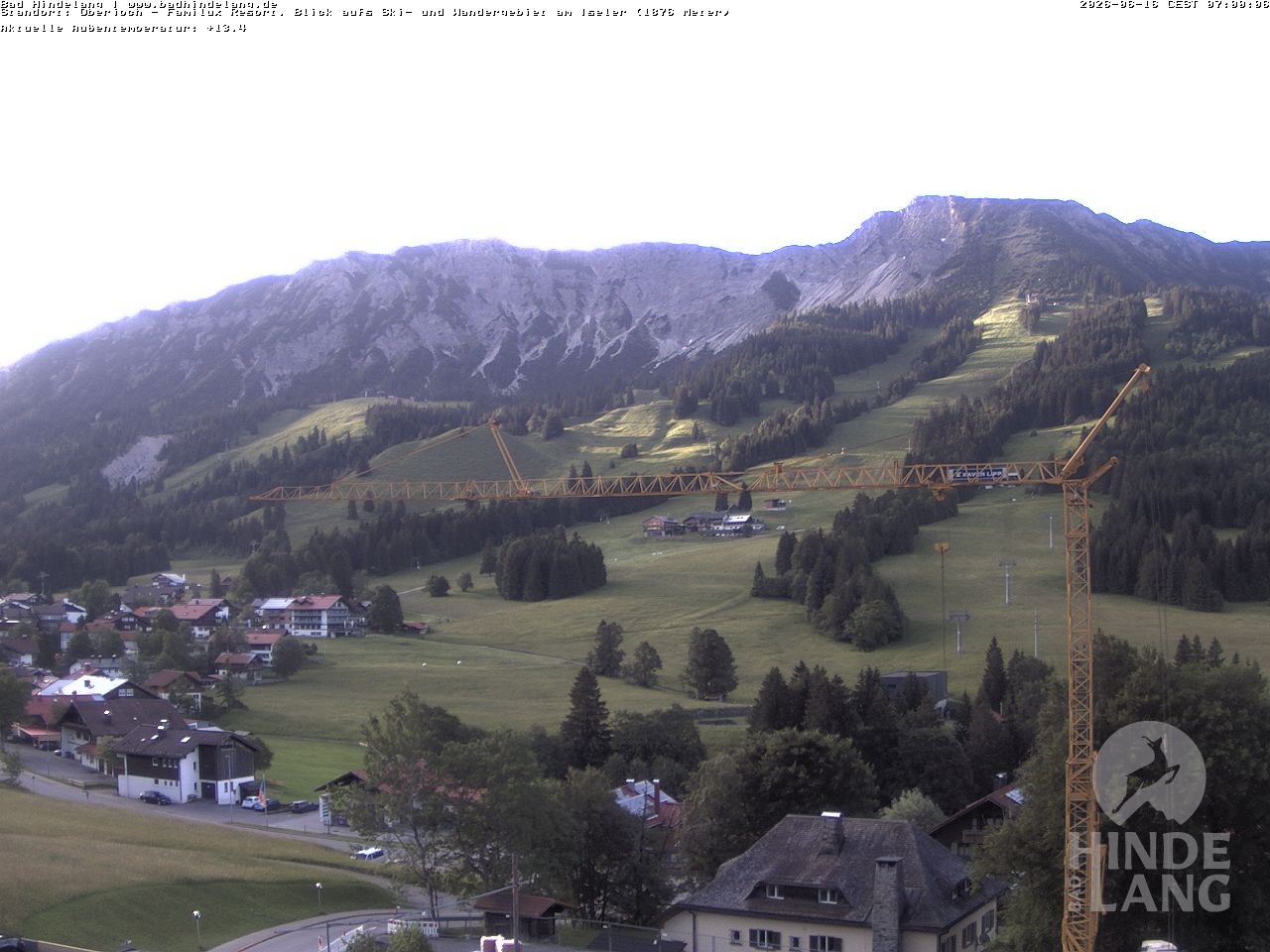 Archiv Foto Webcam Sicht vom Kinderhotel Oberjoch aus auf das Skigebiet gegenüber