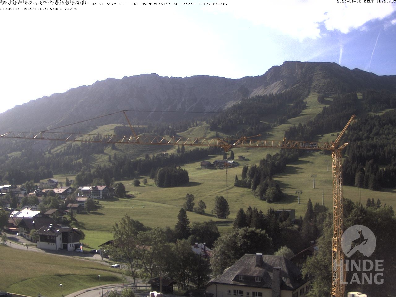 Archiv Foto Webcam Sicht vom Kinderhotel Oberjoch aus auf das Skigebiet gegenüber