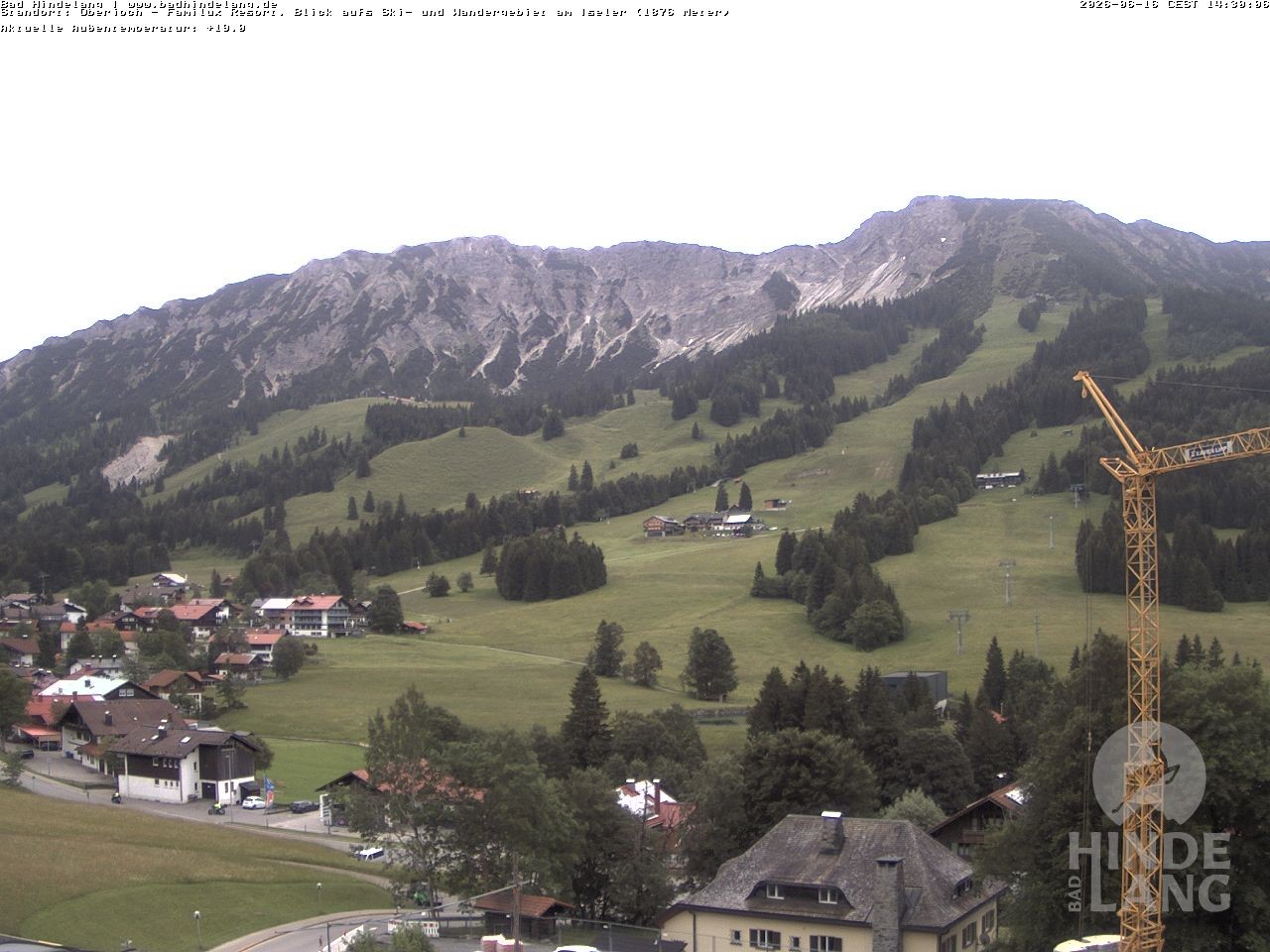 Archiv Foto Webcam Sicht vom Kinderhotel Oberjoch aus auf das Skigebiet gegenüber