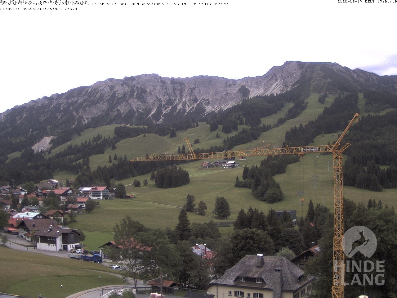 Archiv Foto Webcam Sicht vom Kinderhotel Oberjoch aus auf das Skigebiet gegenüber